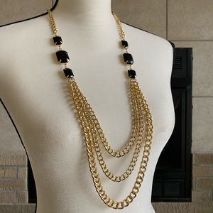 3 tier gold chain fashion necklace